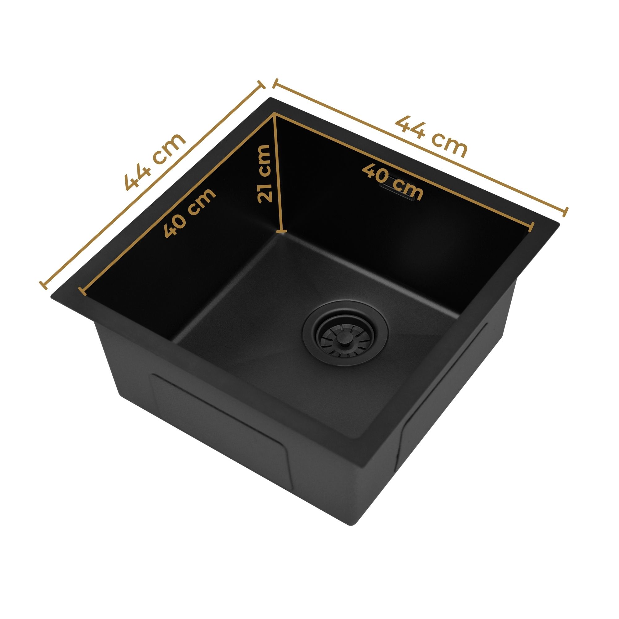 Zlew stalowy jednokomorowy Steel SINK 45 z wymiarowaniem